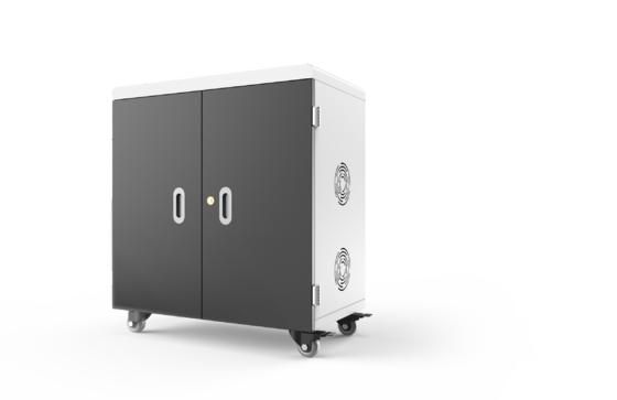 36 Port USB Smart Charging Cabinet with 4 Wheels 2 Brake and Cooling Fans for Secure Tablet Charging