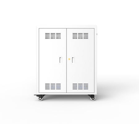 30 AC Sockets Laptop Charging Cabinet with Cooling Fans and Ventilation Holes German Medical Standard Wheels and Locks