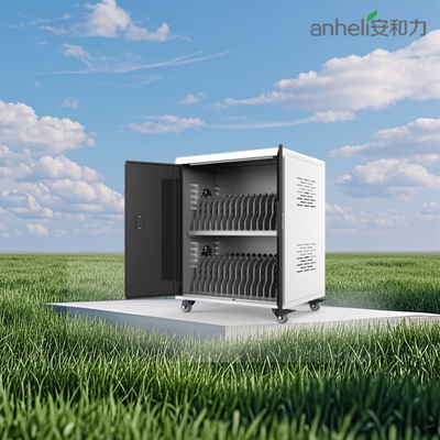 30-Port Laptop Charging Cabinet with Cooling Fans and Wheels