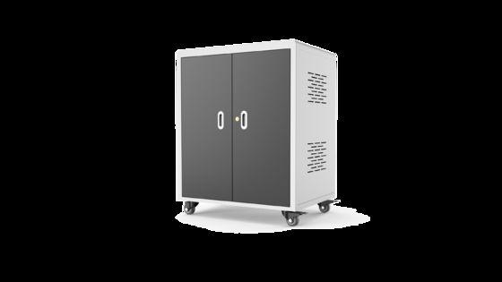 30 Ports AC Power Laptop Charging Cabinet with Cooling Fans and 4 Wheels with Brake for Secure Mobility