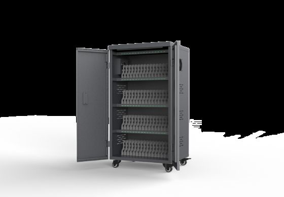 Smart 64 Ports Tablet Charging Cabinet with 8S Security Protection System and LED Lights for Schools and Offices
