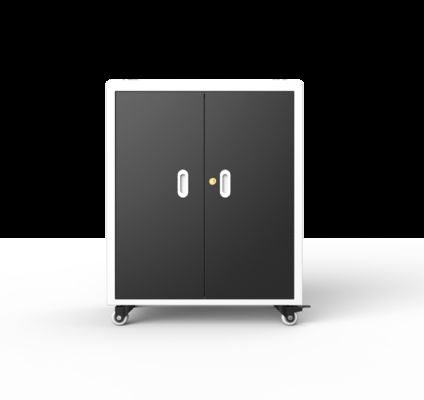 30 AC Power Sockets Laptop Charging Cabinet with Cooling Fans Ventilation Holes and German Medical Standard Wheels