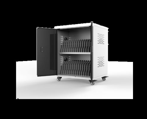 30 AC Power Sockets Laptop Charging Cabinet with Cooling Fans Ventilation Holes and German Medical Standard Wheels