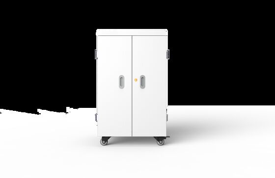 42 Ports Tablets Charging Cart with Galvanized Sheet Construction and German Medical Standard Wheels