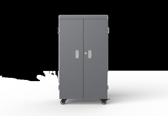 4 Wheels Movable Tablets Charging Trolley 64 Slots Smart Charging Cart
