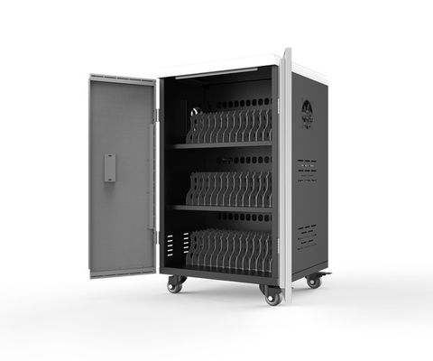 42 Slots iPad Storage Cart with Galvanized Sheet and Cooling Fans for Efficient Charging